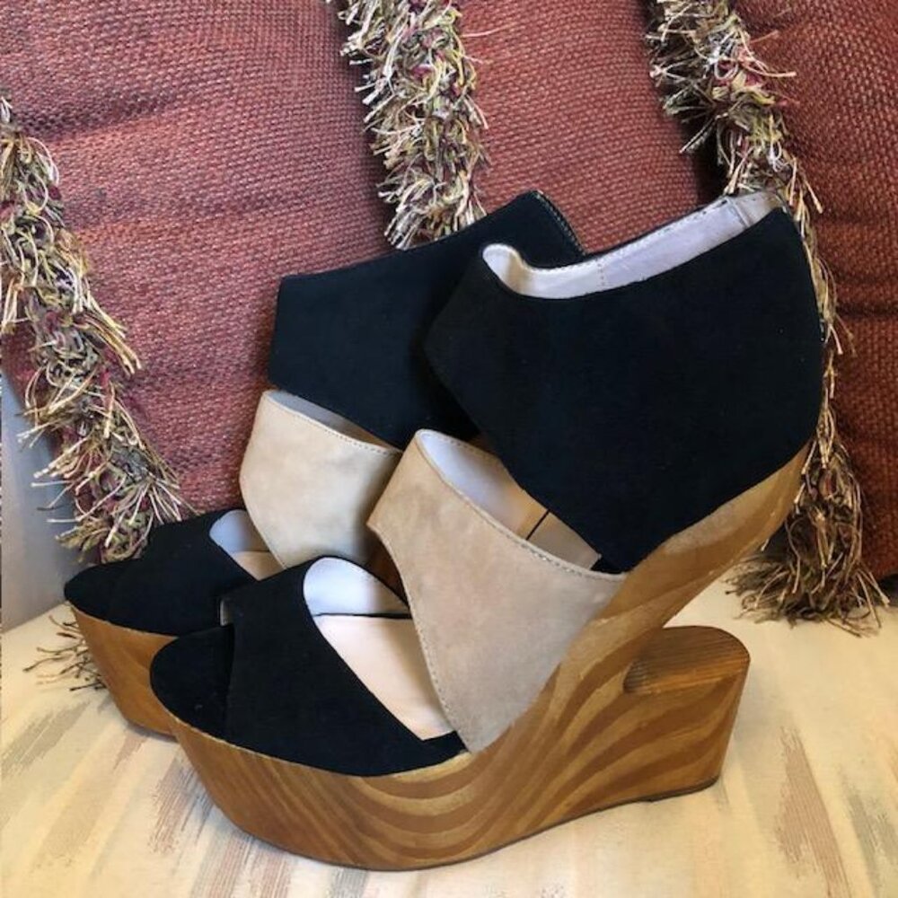 Dolce Vita "Julia" Wood Platform Sandal US Size 8.5 New With Box